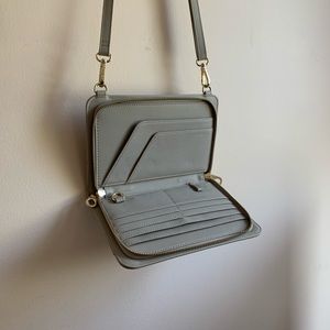 Calpak Travel Wallet Crossbody in Stone